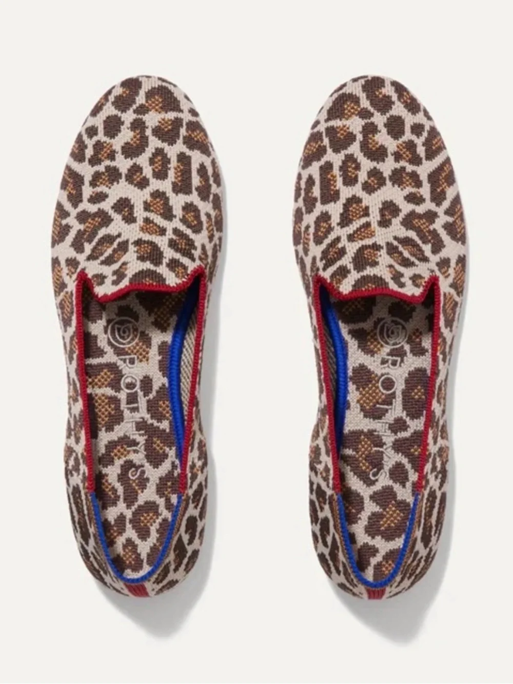 Rothy’s Leopard Print Mocha Spot Slip-On Rounded Flats